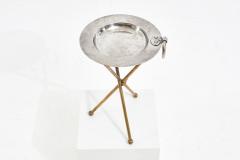 Sarreid LTD Gueridon Tripod Table Silver and Brass 1960 - 2429215