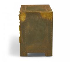 Sarreid Ltd Spanish High Style Brass Clad Strongbox Commode Bedside Table - 4653092