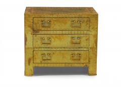 Sarreid Ltd Spanish High Style Brass Clad Strongbox Commode Bedside Table - 4653099