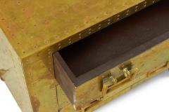 Sarreid Ltd Spanish High Style Brass Clad Strongbox Commode Bedside Table - 4653100