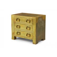 Sarreid Ltd Spanish High Style Brass Clad Strongbox Commode Bedside Table - 4700893