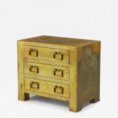 Sarreid Ltd Spanish High Style Brass Clad Strongbox Commode Bedside Table - 4700933