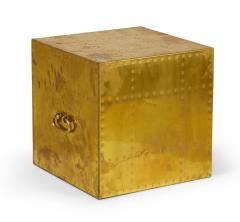 Sarried Ltd Sarreid Ltd Spanish High Style Brass Studded Cube Occasional Table 3 - 3169260