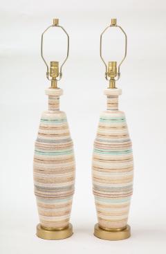 Sascha Brastoff Sascha Brastoff Striped Ceramic Lamps - 1992158
