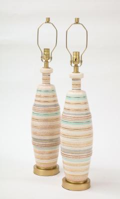 Sascha Brastoff Sascha Brastoff Striped Ceramic Lamps - 1992159