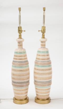 Sascha Brastoff Sascha Brastoff Striped Ceramic Lamps - 1992160