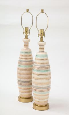 Sascha Brastoff Sascha Brastoff Striped Ceramic Lamps - 1992161