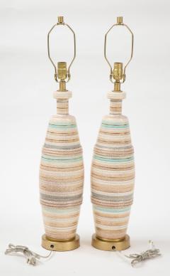 Sascha Brastoff Sascha Brastoff Striped Ceramic Lamps - 1992162