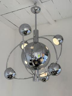 Satellite Sputnik Chandelier Metal Chrome Italy 1970s - 3535449