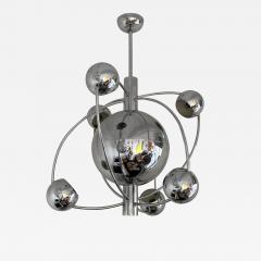 Satellite Sputnik Chandelier Metal Chrome Italy 1970s - 3539245