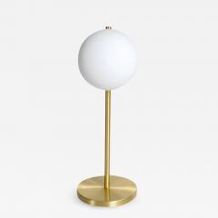 Satin Brass Table Lamp with Round White Glass Globe - 719556