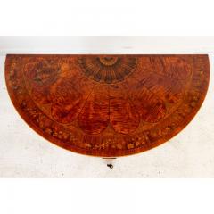 Satinwood and Mahogany Demilune Card Table - 2339861