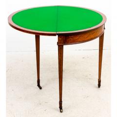 Satinwood and Mahogany Demilune Card Table - 2339862