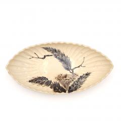 Satsuma Scalloped Earthenware Oval Dish Japan circa 1890 - 4399130