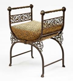 Savonarola Bronze Wrought Iron Hall Bench - 121273