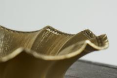 Scalloped Centerpiece in Gold Metal Italy 1960s - 4395770