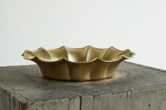 Scalloped Centerpiece in Gold Metal Italy 1960s - 4395814