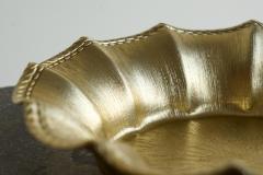 Scalloped Centerpiece in Gold Metal Italy 1960s - 4395845