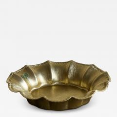 Scalloped Centerpiece in Gold Metal Italy 1960s - 4396925