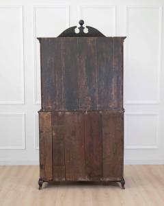 Scandinavian 18th Century Black Painted Carved Bureau - 4743894