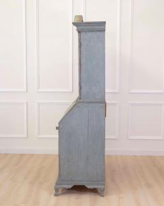 Scandinavian 18th Century Blue Painted Two Part Bureau - 4743925