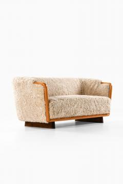 Scandinavian Art Deco Sofa in Birch and Sheepskin 1930s - 4443289