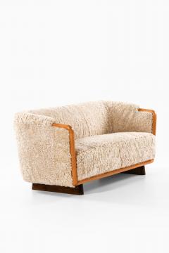 Scandinavian Art Deco Sofa in Birch and Sheepskin 1930s - 4443298