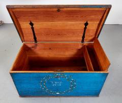 Scandinavian Blue Marriage Chest - 2876962