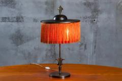 Scandinavian Bonze Table Lamp with Tassel Shade - 3448717