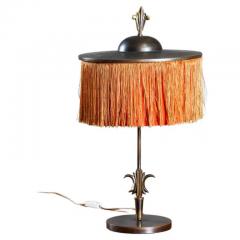 Scandinavian Bonze Table Lamp with Tassel Shade - 3448720