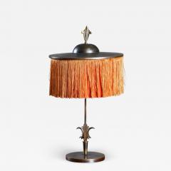 Scandinavian Bonze Table Lamp with Tassel Shade - 3449666