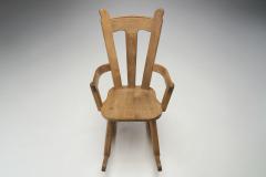 Scandinavian Brutalist Oak rocking Chair Scandinavia 1970s - 2331087