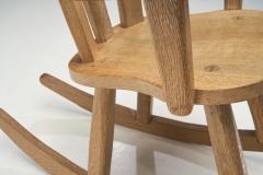 Scandinavian Brutalist Oak rocking Chair Scandinavia 1970s - 2331105