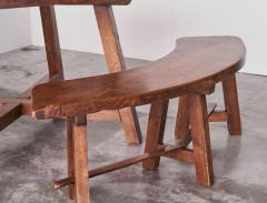 Scandinavian Cabinetmaker Rustic Set of Table and Benches in Solid Pine 1940s - 4609066