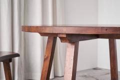 Scandinavian Cabinetmaker Rustic Set of Table and Benches in Solid Pine 1940s - 4609068