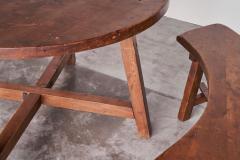 Scandinavian Cabinetmaker Rustic Set of Table and Benches in Solid Pine 1940s - 4609070