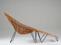 Scandinavian Cane and Metal Lounge Chair 1950s - 2915973