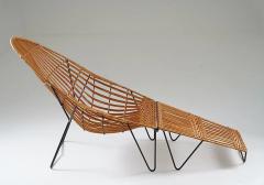 Scandinavian Cane and Metal Lounge Chair 1950s - 2915983