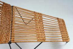 Scandinavian Cane and Metal Lounge Chair 1950s - 2915997