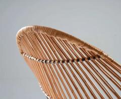 Scandinavian Cane and Metal Lounge Chair 1950s - 2916035