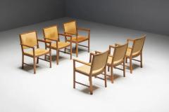 Scandinavian Conference Chairs in Natural Leather 1970s - 3661497