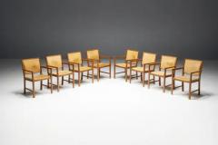 Scandinavian Conference Chairs in Natural Leather 1970s - 3661498