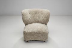 Scandinavian Easy Chairs in Sheepskin with Ottomans Scandinavia ca 1950s - 3799843