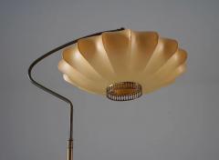 Scandinavian Floor Lamp in Brass with Cocoon Shade - 2575706