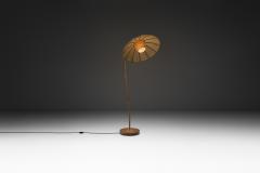 Scandinavian Floor Lamp with Rattan Stem Sweden First half of the 20th Century - 4646878