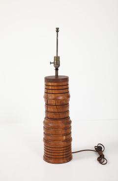 Scandinavian Hand Lathed Teak Lamp - 4588170
