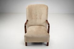 Scandinavian Lounge Chair with Wooden Frame Scandinavia 1930s - 4647451