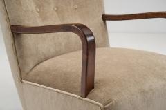 Scandinavian Lounge Chair with Wooden Frame Scandinavia 1930s - 4647457