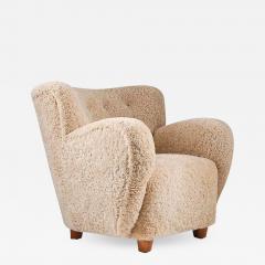 Scandinavian Mid Century Lounge Chair in Sheepskin - 2413195