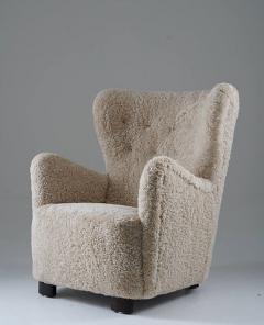 Scandinavian Mid Century Lounge Chairs in Sheepskin - 3102658